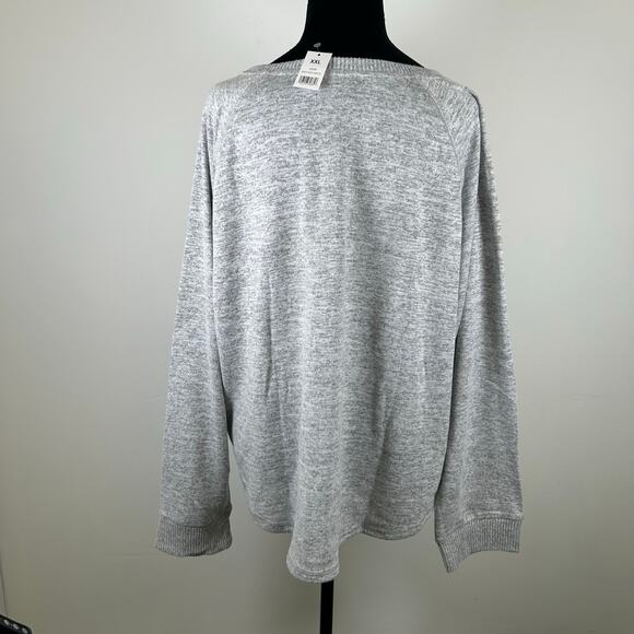 NWT Live Love Lounge Gray Heathered Sweater, Sz XXL - Picture 3 of 8